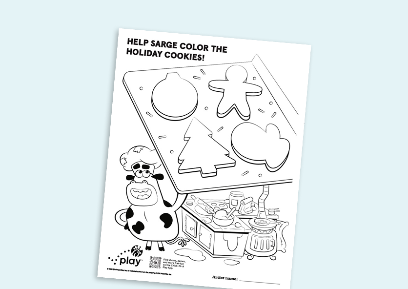 Holiday Cows activity pack sheet
