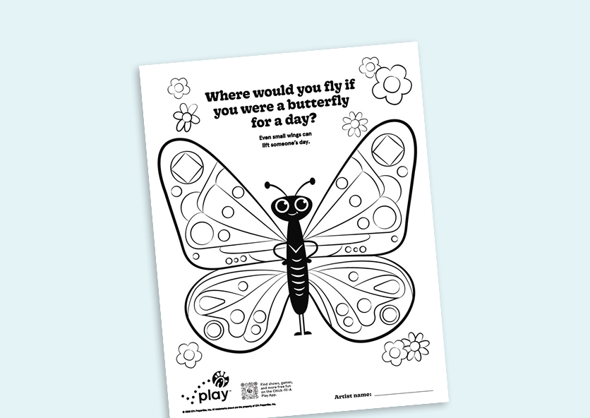 Colorful Butterfly activity pack sheet